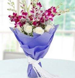 Beautiful Roses with Orchids Bouquet