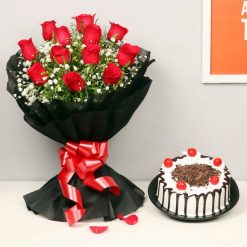 rose and cake