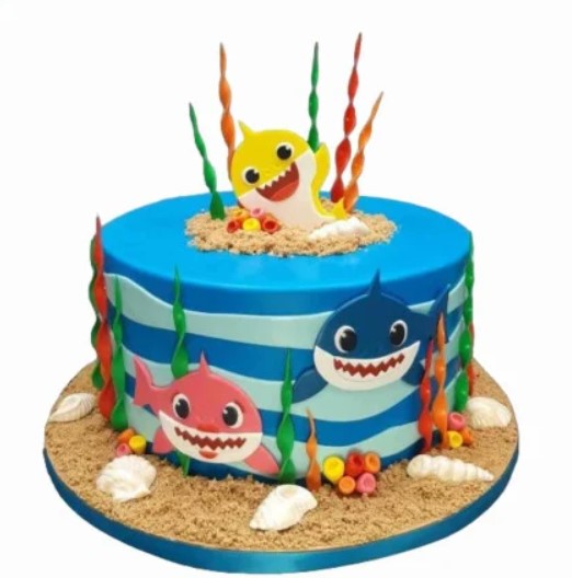 Baby Shark Cake | Shark cake, Baby birthday cakes, Custom cakes