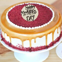 A sophisticated red velvet cake infused with coffee flavors, perfect for indulging in elegance and taste.