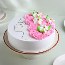 Elegant Women's Day Cake - Celebrate the strength and grace of women with this beautifully crafted dessert. Order now to make your Women's Day special!