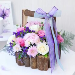 A bouquet of purple flowers, exuding elegance and sophistication, perfect for adding a touch of charm to any space.