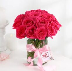 Crystal Roses bouquet in a vase, perfect for Mother's Day gifting.