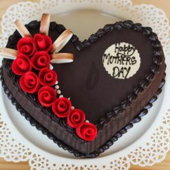 A decadent truffle cake, a heartfelt treat for Mom on her special day, expressing love and gratitude.