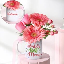 Mom's Special Mug Bouquet - A personalized floral arrangement to show love and appreciation. Perfect for surprising Mom on her special day.