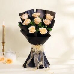 Peachy Delights Roses Bouquet, a radiant blend of soft hues, perfect for expressing love and appreciation. Delight Mom with this stunning arrangement on Mother's Day.