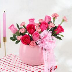 Beautiful pink flower bouquet with assorted blooms, ideal for Mother's Day or special occasions.