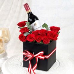 Rose Wine Bouquet - A delightful blend of roses perfect for unwinding and enjoying life's moments. Order now for relaxation!
