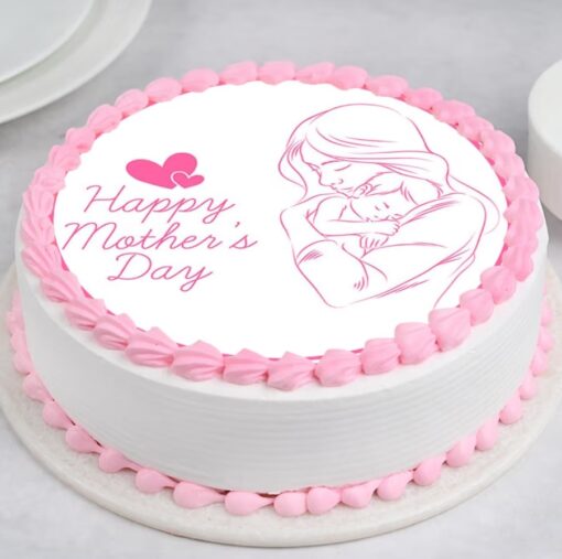 Sweet Mother's Day Delight Cake - A delectable treat to celebrate Mom's special day, adorned with love and sweetness.