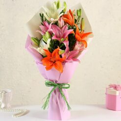 Attractive Mixed Asiatic Lilies Bunch - Beautiful blooms perfect for any occasion. Order now to brighten someone's day!