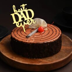 Butterscotch Father's Day Cake with golden toppings, perfect for celebrating dad's special day.