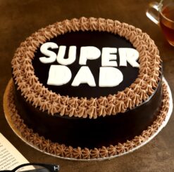 Chocolate Hero Dad Cake, a decadent treat for Father's Day celebrations, honoring Dad's heroic spirit with rich chocolate goodness.