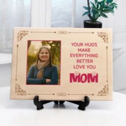 Love You Mom Personalized Wooden Frame - A heartfelt Mother's Day gift customized to cherish cherished memories with Mom.