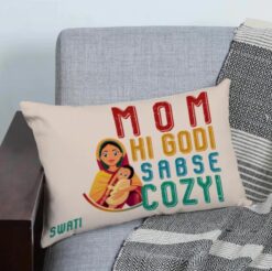 Mom's Comfort Zone Personalized Cushion - A cozy and heartfelt Mother's Day gift, customized to wrap Mom in comfort.