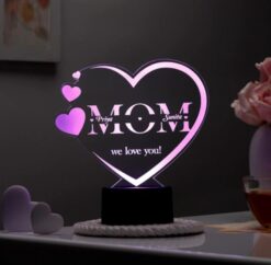 Mom's Love Glow Personalized LED Lamp - A heartfelt expression of love and appreciation, customized to illuminate Mom's world.