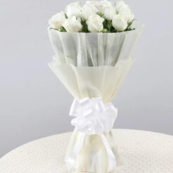 Pure Elegance White Rose Bouquet with pristine white roses, ideal for conveying purity and sophistication.