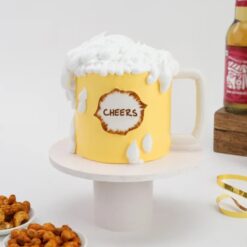 Beer Lover's Celebration Cake: A cake designed for beer enthusiasts, featuring a creative beer mug theme for festive celebrations.