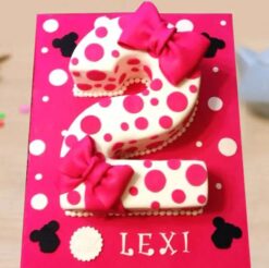 Decorative fondant number cake with colorful icing, perfect for birthdays and celebrations.