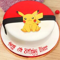 Intricate fondant Pikachu Pokémon cake, ideal for fans and celebrations