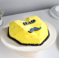 Moustache pinata cake for Dad's celebration, filled with surprises and delicious flavors, perfect for adding fun to any occasion.