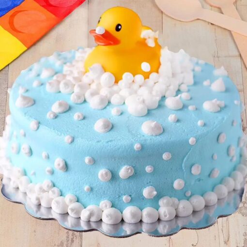 Colorful pool theme Tweety cake with vibrant decorations, ideal for themed parties and celebrations