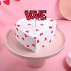 Romantic Heart Cake, heart-shaped with decorative icing, ideal for expressing love and celebrating romantic occasions.
