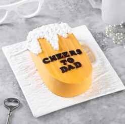 Toast to Dad Cake: Rich chocolate layers with decorative Father's Day theme, perfect for celebrating with Dad.